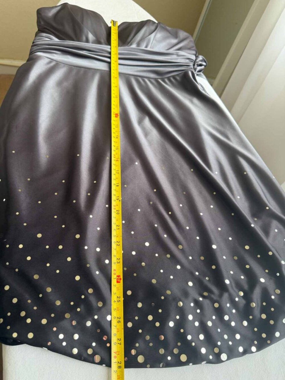 Gray Cocktail / Evening Dress Y2K USA Jump Apparel 9/10 Polka Dot Hem - Picture 13 of 13